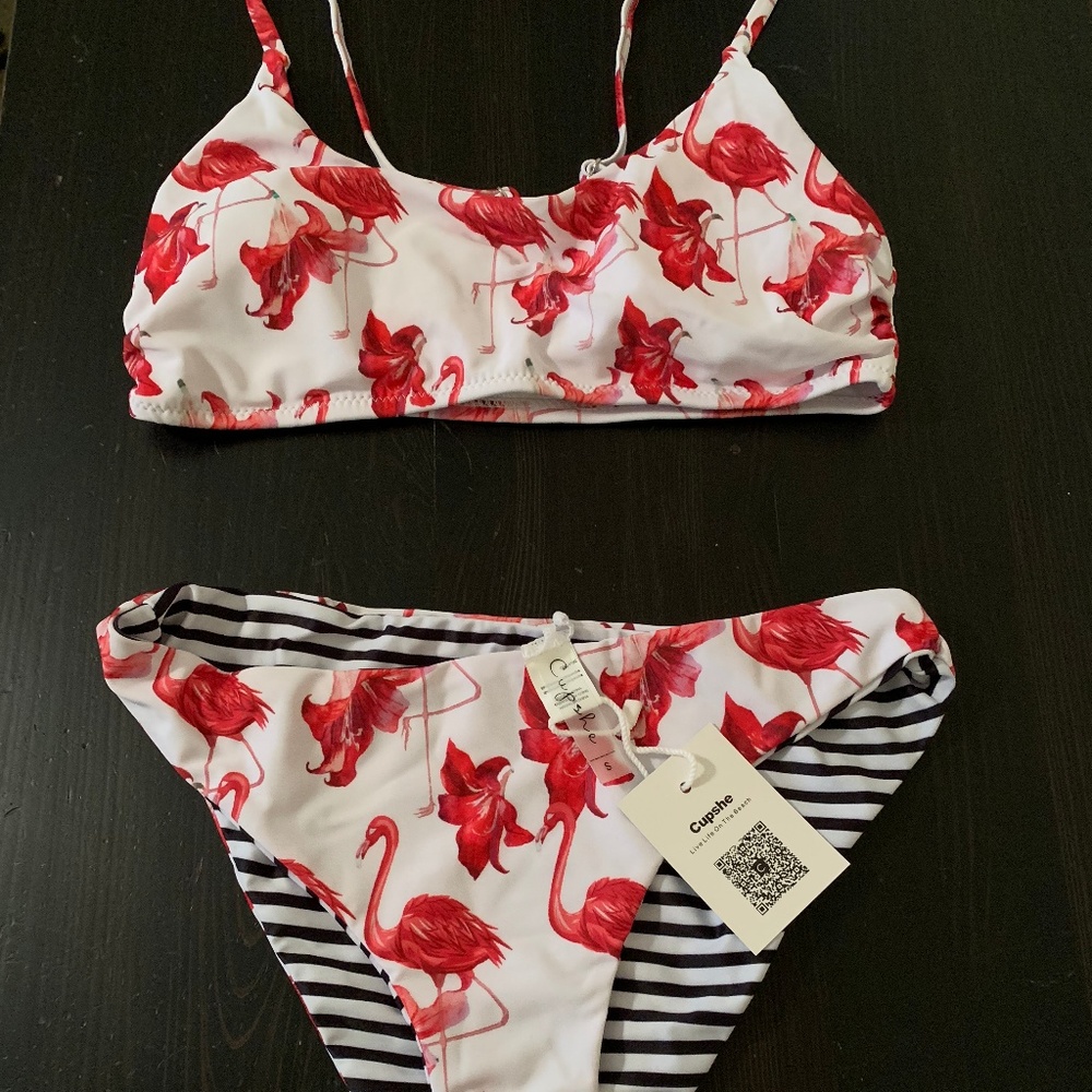 Free to Fly Cupshe Flamingo small bikini brand new